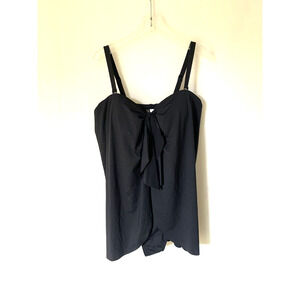 Ralph Lauren LRL Womens Swimsuit 22 Black One Piece Cover Up Build in